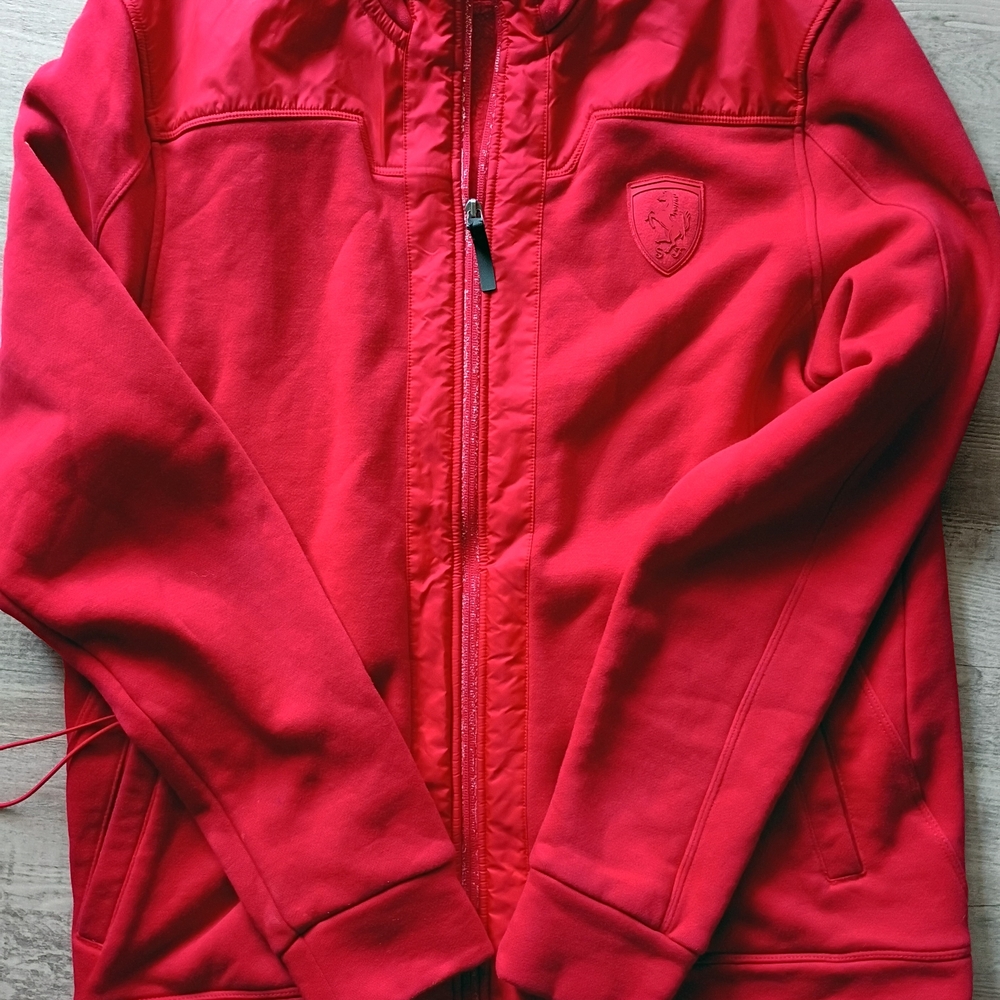 Puma Ferrari Scuderia Mens Jacket Adult L  Red  Driving Racing Luxury Zip Up